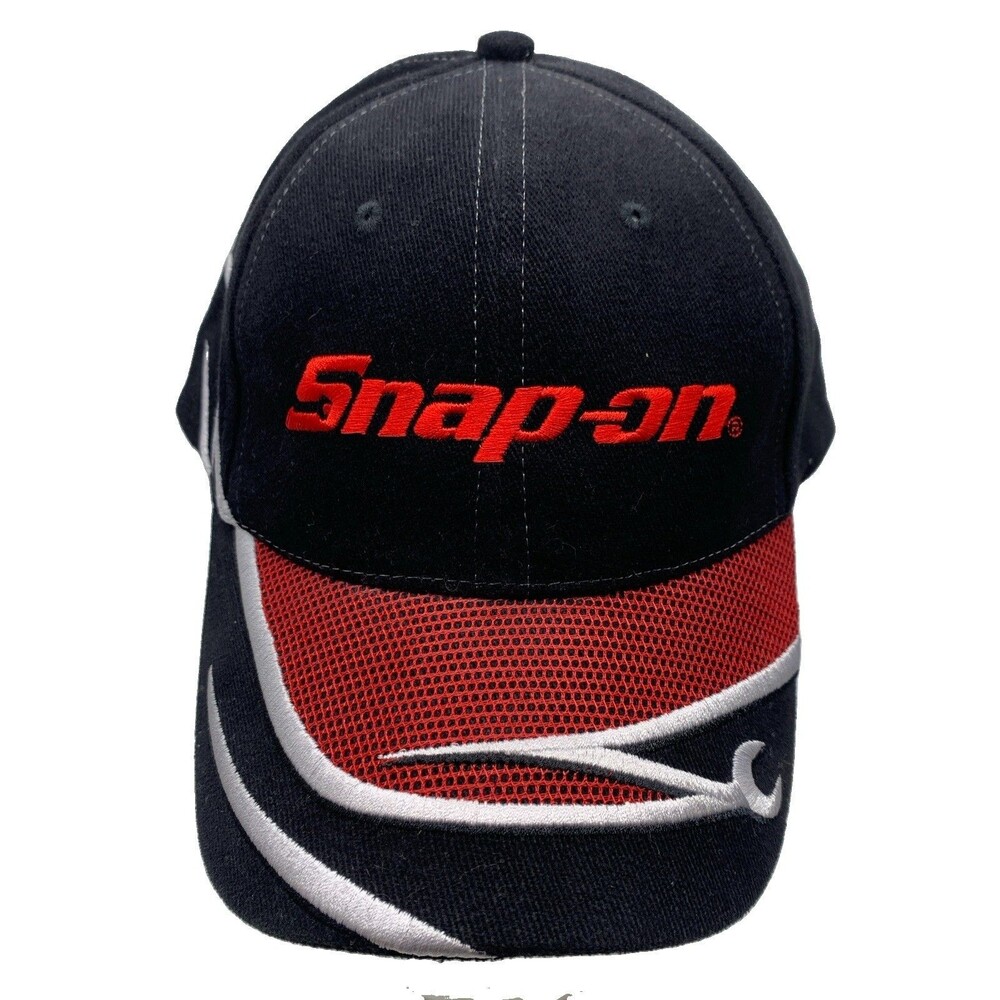 Snap-on Tools Hat Mens Black Red Embroidered Wrench Logo Strap